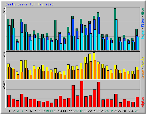 Daily usage for May 2025