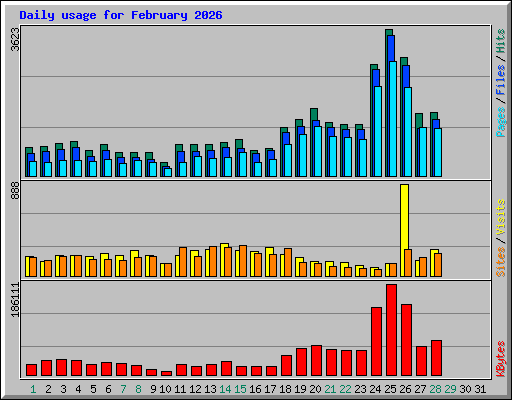 Daily usage for February 2026