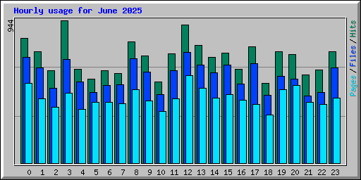 Hourly usage for June 2025