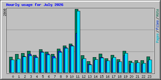 Hourly usage for July 2026